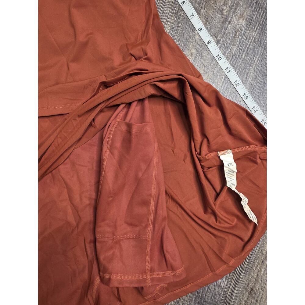 Ovruns Women's Exercise Tennis Dress Built-In Shorts XXL Rust Orange NWT - Picture 5 of 7